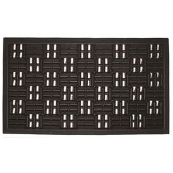 DHTG 18 in. W X 30 in. L Black Rubber Door Mat