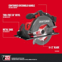 CRAFTSMAN V20 3Ah Advanced Battery Starter with 6-1/2-in Circular Saw with 4.5-in Grinder