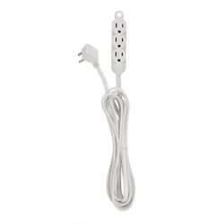 Globe Electric Designer Indoor 12 ft. L White Triple Outlet Cord 16/3