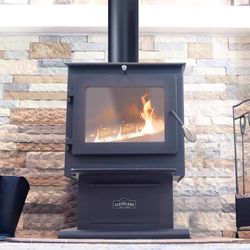 Cleveland Iron Works EPA Certified 2500 sq ft Pedestal Wood Burning Stove