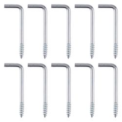 Ace Small Zinc-Plated Silver Steel 1.375 in. L Square Bend Screw Hook 10 lb 10 pk