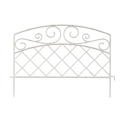 Panacea 18 in. L X 16 in. H Steel White French Country Scroll Border Fence