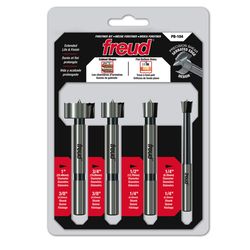 Freud Precision Shear High Speed Steel Forstner Drill Bit Set Round Shank 4 pc