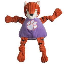 HuggleHounds Knottie For Dog Multicolored Plush Clemson U TheTiger Squeaky Dog Toy Large 1 pk