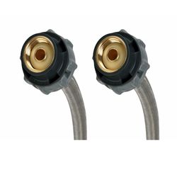 Fluidmaster Click Seal 3/8 in. FIP X 1/2 in. D FIP 12 in. Stainless Steel Supply Line