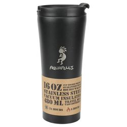 Aquapelli 16 oz Midnight Black BPA Free Vacuum Insulated Bottle