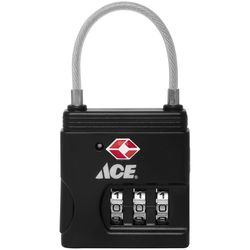 Ace 1-5/8 in. H X 1-1/2 in. W X 1/2 in. L Die-Cast Zinc 3-Dial Combination Luggage Lock