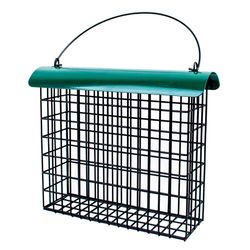 Backyard Essentials Woodpecker Metal Cake Seed and Suet Bird Feeder