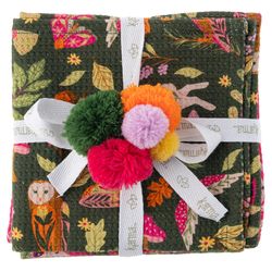 Karma Holiday Assorted Cotton Waffle Weave Woodland Dish Cloth 4 pk