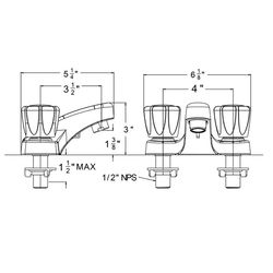 Huntington Brass HB Pro Chrome Traditional Centerset Bathroom Sink Faucet 4 in.