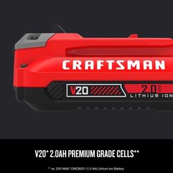 CRAFTSMAN V20 CMCB202 2 Ah Lithium-Ion Battery 1 pc