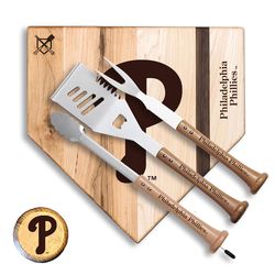 Baseball BBQ MLB Stainless Steel Natural Grill Tool Set 1 pk