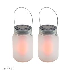 Alpine Glass Warm White Solar Lantern