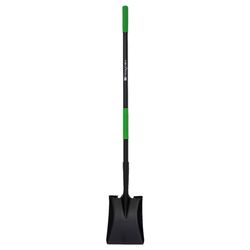 Hooyman 59.25 in. Carbon Steel Square Transfer Shovel Fiberglass Handle
