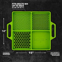 Boltster 12 in. W X 1.5 in. H Tray Bolt & Fastener Organizer Green
