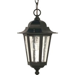 Nuvo Cornerstone Textured Black Switch Incandescent Lantern Fixture