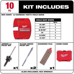 Milwaukee Big Hawg Carbide Tipped Hole Saw Kit