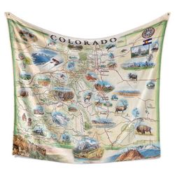 Xplorer Maps 50 in. H X 58 in. L Fleece Colorado Blanket