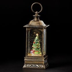 Roman Swirl Confetti Lite LED Multicolored Swirl Rotating Tree Lantern Indoor Christmas Decor 9.25 i