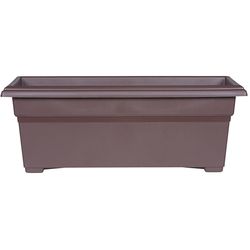 Novelty 10 in. H X 27 in. W X 12 in. D Plastic Countryside Tub Patio Planter Brown