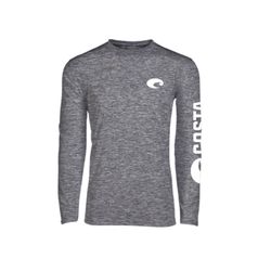Costa L Long Sleeve Men's Crew Neck Gray Cationic Tee Shirt
