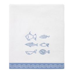 Avanti Linens Blue Fin Bay Blue/White Cotton Bath Towel 1 pc