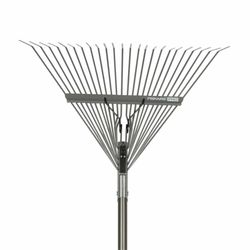 Fiskars Pro 66.25 in. 25 Tine Steel Leaf Rake Aluminum Handle