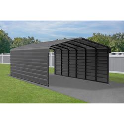 Arrow 12 ft. x 29 ft. Galvanized Steel Standard Peak 2-sided Carport without Floor Kit