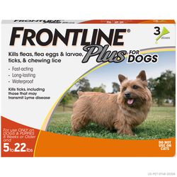 Frontline Plus Liquid Dog Flea and Tick Drops 9.8% Fipronil, 8.8% (S)-methoprene 0.02 oz