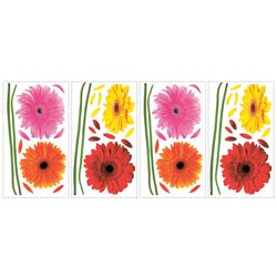 RoomMates Assorted in. W X 1 - 8 in. L Gerber Daisies Floral Peel and Stick Wall Decal