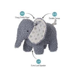 Pet Shop by Fringe Studio For Dog Blue/White Plush Ellie Dog Toy 1 pk