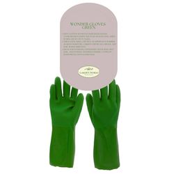 Garden Works M Cotton/Vinyl Green Gardening Gloves