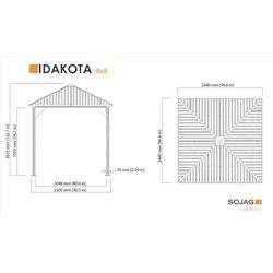 Sojag Dakota Modern Gazebo 9 ft. H X 8 ft. W X 8 ft. L
