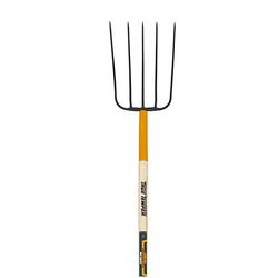 True Temper 5 Tine Steel Manure Fork 48 in. Wood Handle