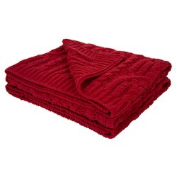 Glitzhome Red Knitted Blanket