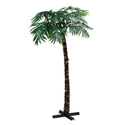Puleo International 8 ft. Slim LED 192 ct Palm Tree Christmas Tree