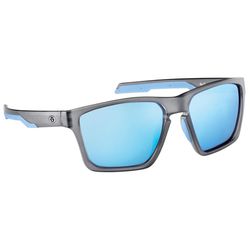 Flying Fisherman Sandbar Sunglasses Unisex Matte Crystal Gray Frame Smoke Blue Mirror Lens Polarized