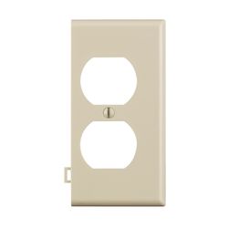 Leviton Light Almond 1 gang Thermoplastic Nylon Duplex Sectional End Wall Plate 1 pk