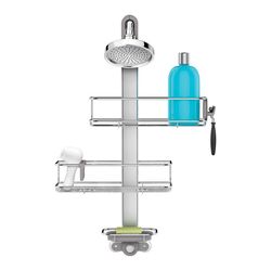 Simplehuman 26.4 in. H X 13.3 in. W X 4.3 in. L Brushed Silver Shower Caddy