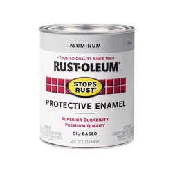 Rust-Oleum Stops Rust Indoor and Outdoor Gloss Aluminum Oil-Based Protective Enamel 1 qt