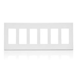 Leviton White 6 gang Polycarbonate Decorator Screwless Wall Plate 1 pk