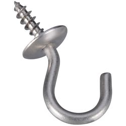 National Hardware Silver Stainless Steel .75 in. L Cup Hook 4 pk