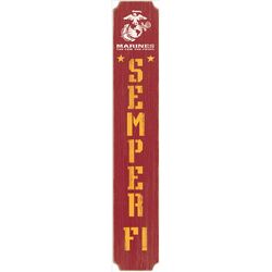 Open Road Brands US Marines 46 in. H X 8 in. L Wood Textured Timber Leaner