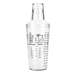 True Maraca 16 oz Clear Plastic Cocktail Shaker