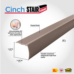 M-D Building Products CINCH 1.125 in. H X 1.125 in. W X 36 in. L Prefinished Spice Aluminum Stair Ed