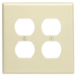 Leviton Ivory 2 gang Thermoset Plastic Duplex Wall Plate 1 pk
