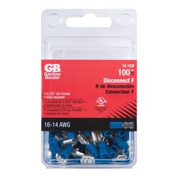 Gardner Bender 16-14 Ga. Insulated Wire Female Disconnect Blue 100 pk