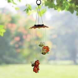 Exhart Multicolored Plastic 27.5 in. H X 7 in. L X 7 in. W Bumble Bees and Flowers Mobile