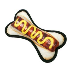 Territory For Dog Multicolored Fabric Hot Dog Bone Dog Toy All Pet Sizes 1