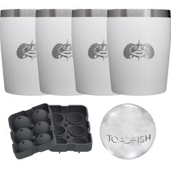 Toadfish 10 fl. oz. White BPA Free Rocks Drinkware Gift Set